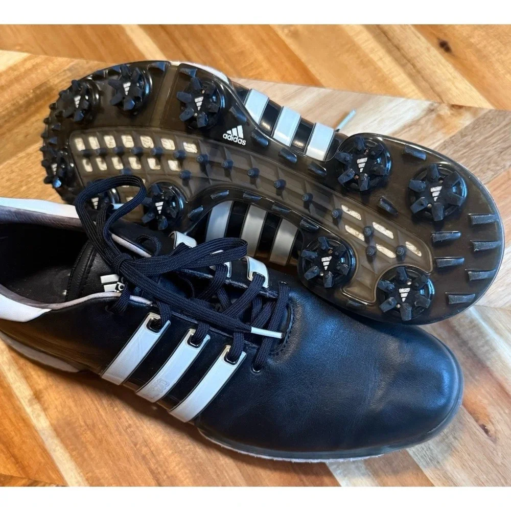 Adidas Tour 360 Boost Golf Leather Shoes Mens Size US 12 Black White 791001